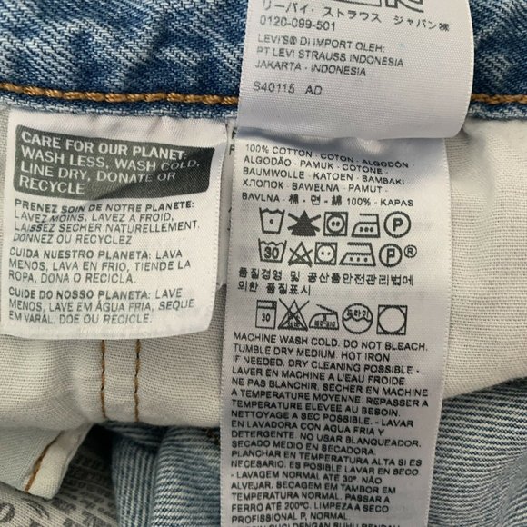 Levi's 501 Womens Jeans 30x26 Distressed Destroyed Blue Denim Button Fly - Picture 9 of 10